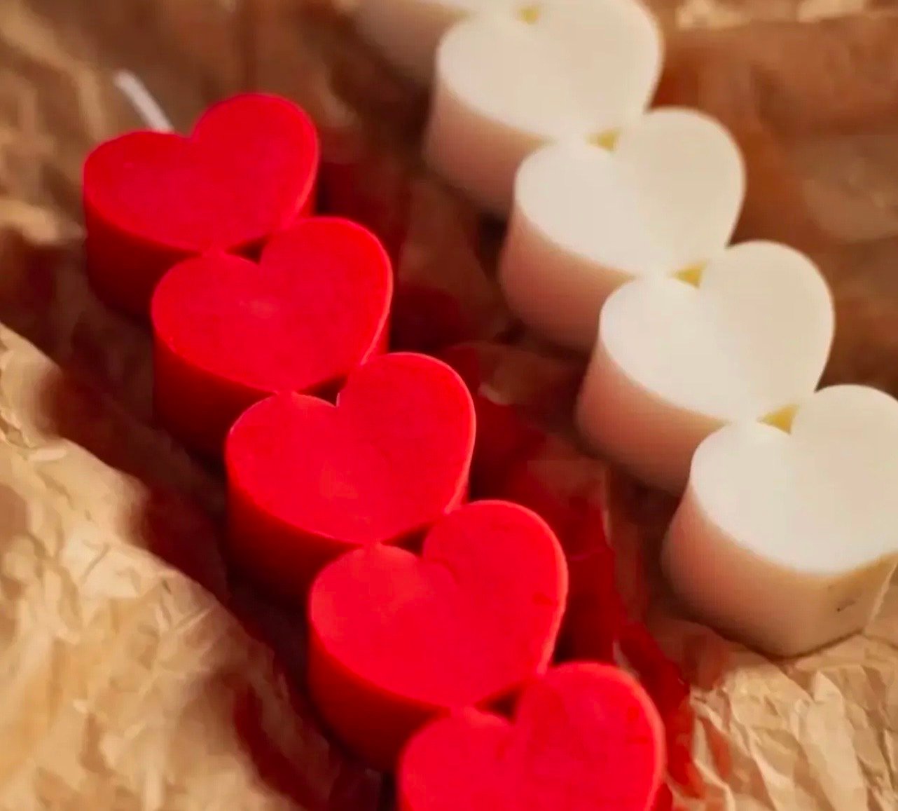 Heart pillar candle