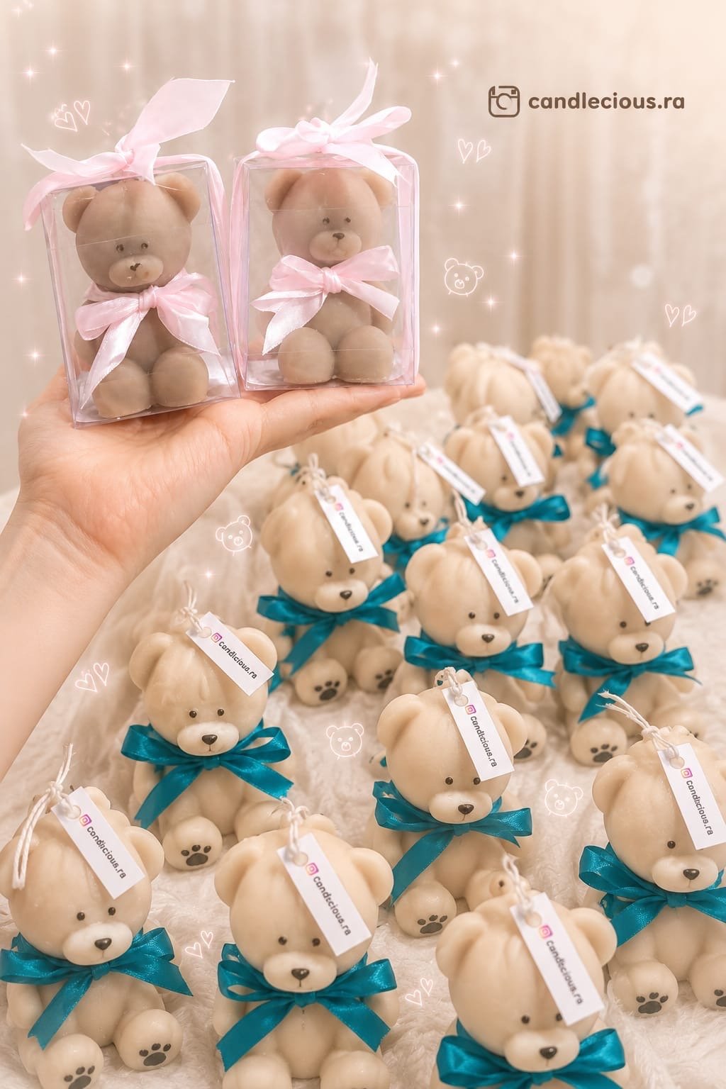 Large teddy candles 