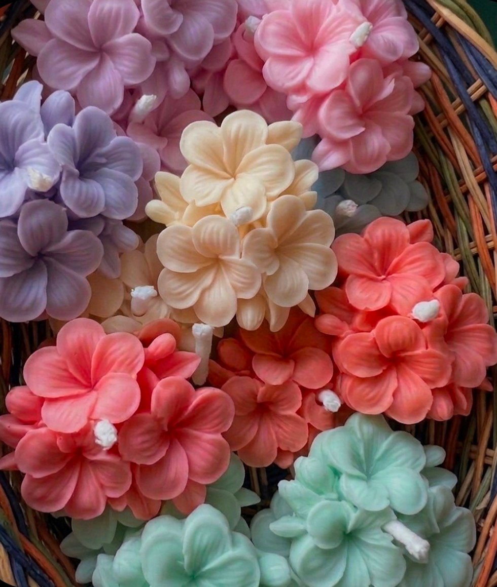 Floral patels candles 